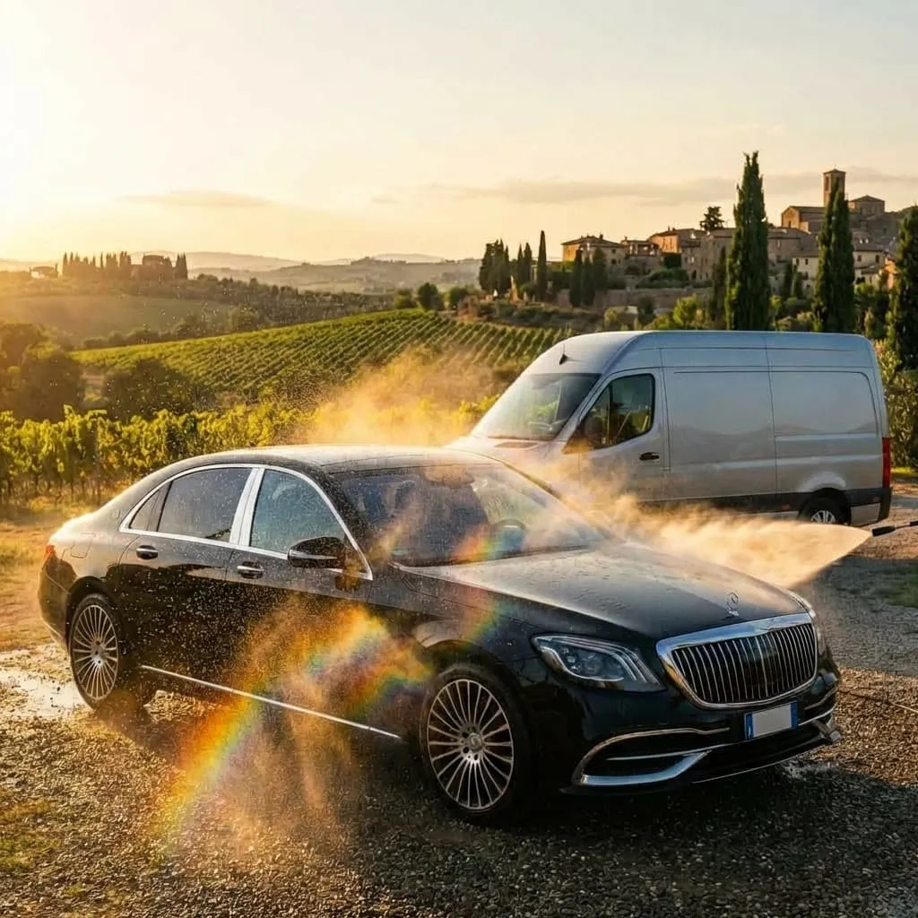 Furgone IdroService attrezzato per lavaggio mobile